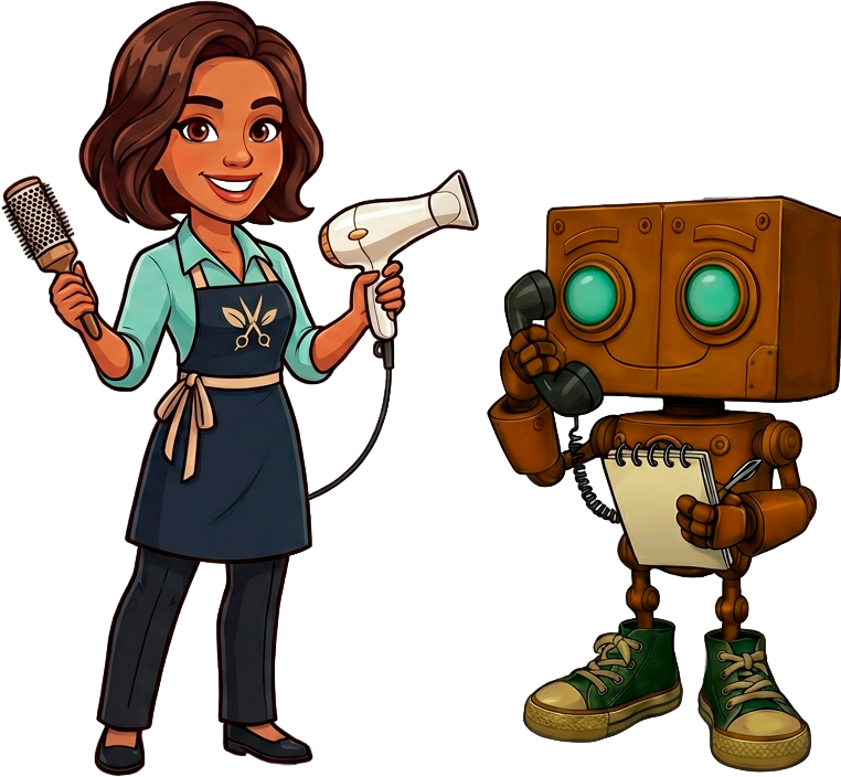 Beauty salon assistant illustration